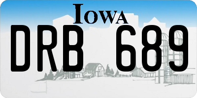IA license plate DRB689