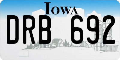IA license plate DRB692