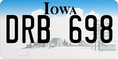 IA license plate DRB698