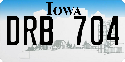 IA license plate DRB704