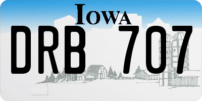 IA license plate DRB707