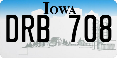 IA license plate DRB708