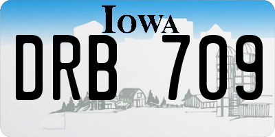 IA license plate DRB709