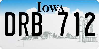 IA license plate DRB712