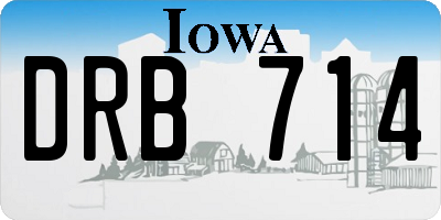 IA license plate DRB714