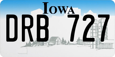 IA license plate DRB727
