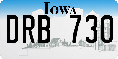 IA license plate DRB730