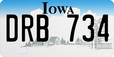 IA license plate DRB734