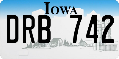 IA license plate DRB742