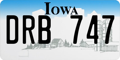 IA license plate DRB747