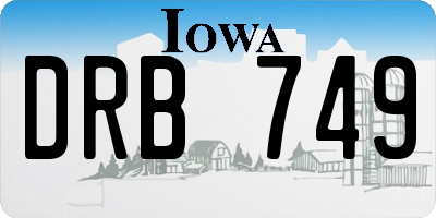 IA license plate DRB749