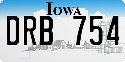 IA license plate DRB754