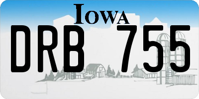IA license plate DRB755