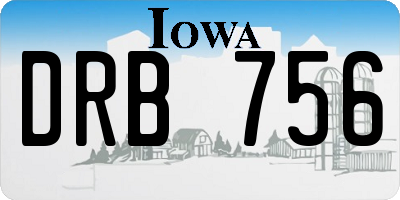 IA license plate DRB756