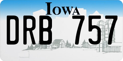 IA license plate DRB757