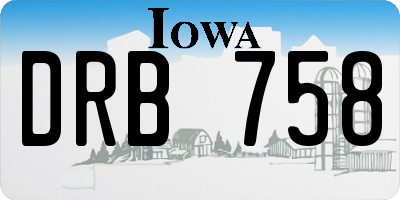 IA license plate DRB758