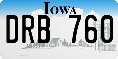 IA license plate DRB760