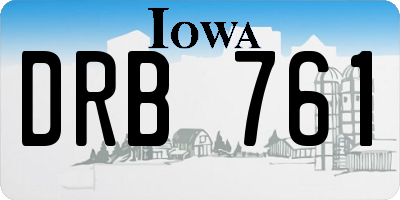 IA license plate DRB761
