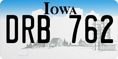 IA license plate DRB762