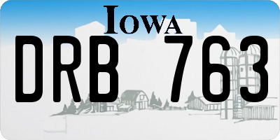 IA license plate DRB763