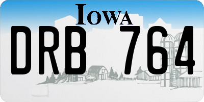 IA license plate DRB764