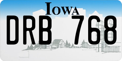 IA license plate DRB768