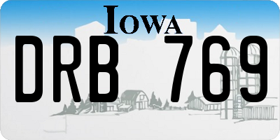 IA license plate DRB769