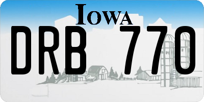 IA license plate DRB770