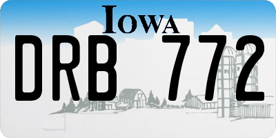 IA license plate DRB772