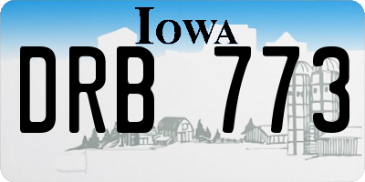 IA license plate DRB773