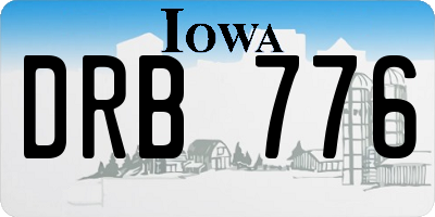 IA license plate DRB776