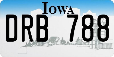 IA license plate DRB788