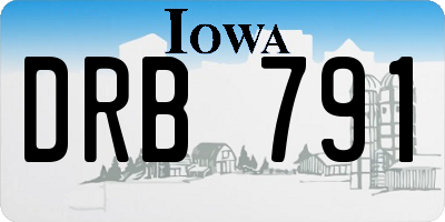 IA license plate DRB791