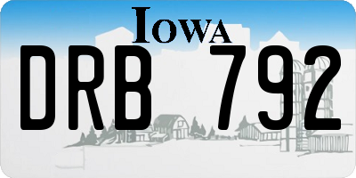 IA license plate DRB792
