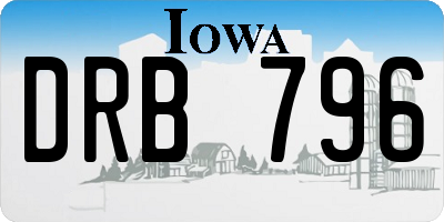 IA license plate DRB796