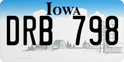 IA license plate DRB798