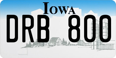 IA license plate DRB800