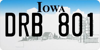 IA license plate DRB801