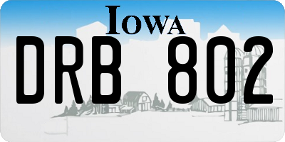 IA license plate DRB802