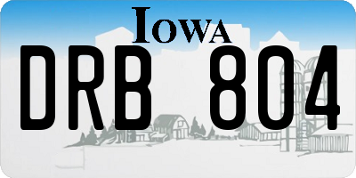 IA license plate DRB804