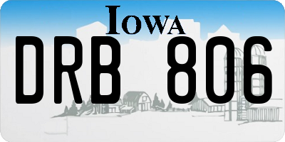 IA license plate DRB806