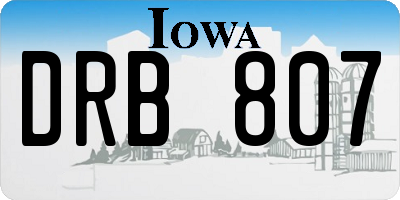 IA license plate DRB807