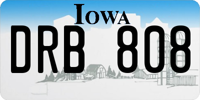 IA license plate DRB808