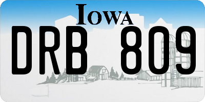 IA license plate DRB809