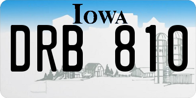 IA license plate DRB810