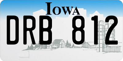 IA license plate DRB812
