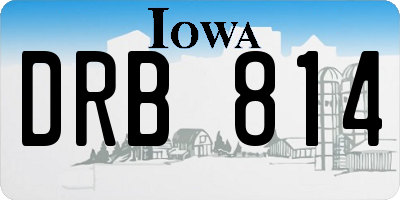 IA license plate DRB814