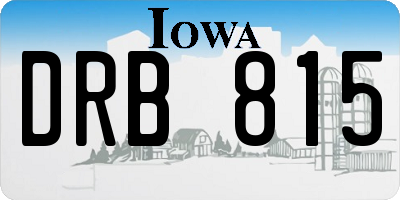 IA license plate DRB815