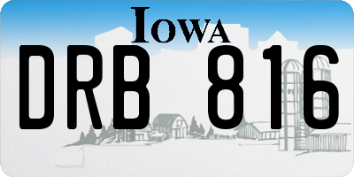 IA license plate DRB816