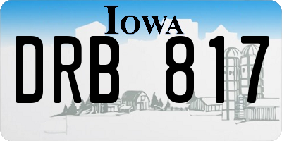 IA license plate DRB817